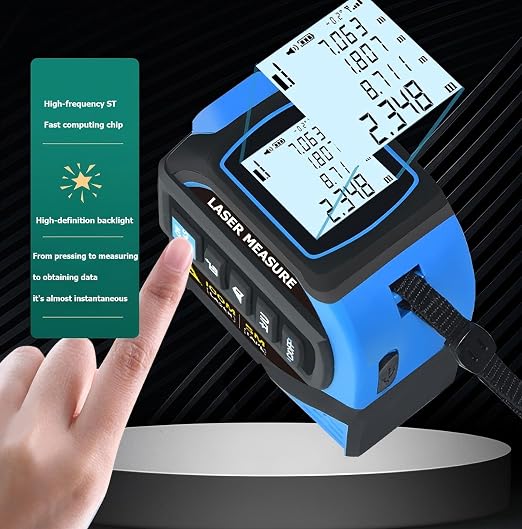 Tape Measure 4-in-1 Laser Digital Measuring Tape & 40m/131ft Laser Distance