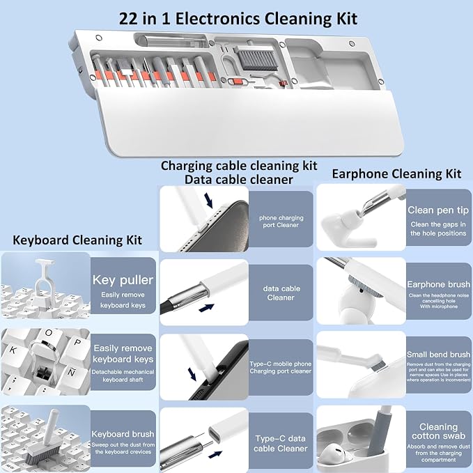 Keyboard Wrist Rest Pad with Cleaning Kit 22 in 1, Comfortable Ergonomic Wrist