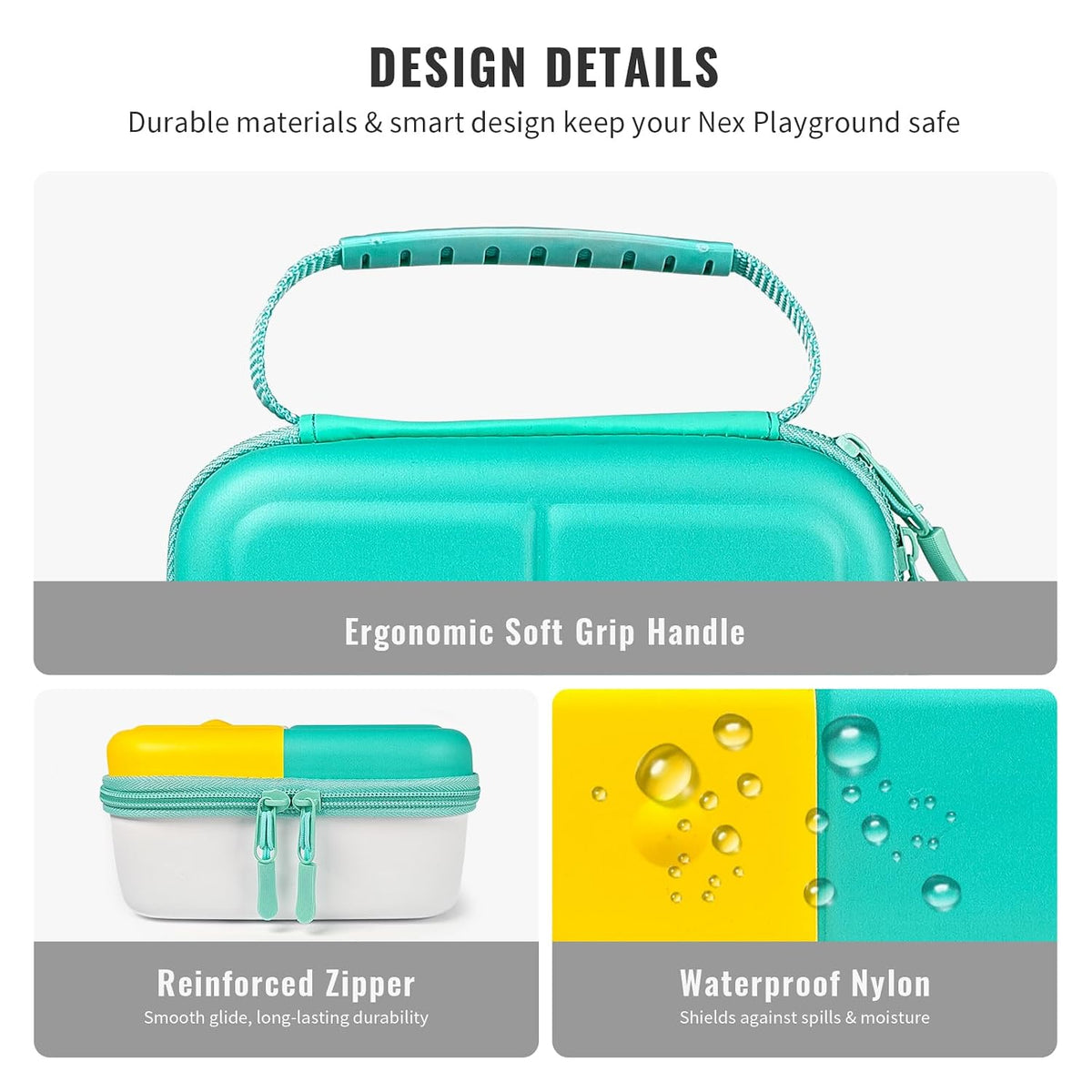 JOYTORN Hard Travel Carrying Case Compatible with Nex Playground Active Play System Console, Portable Storage Bag with Dedicated Compartments for Remote, Adapter and Base Accessories