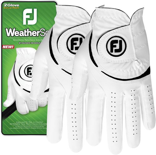 FootJoy Golf Gloves - WeatherSof 2-Pack for Superior Grip and Comfort | Men's Size