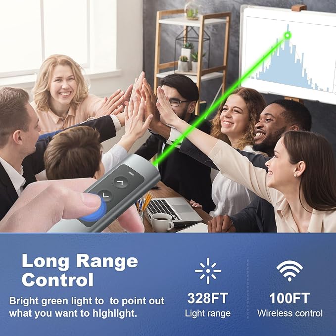 Rechargeable Green Laser Pointer Presentation Clicker