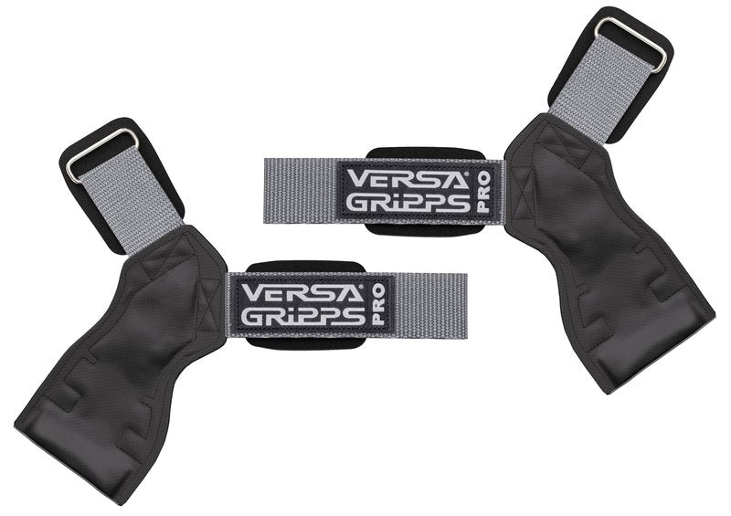 Versa Gripps Pro, Made in USA, Wrist Straps for Weightlifting Alternative, Best Training Accessory, R/L, Silver