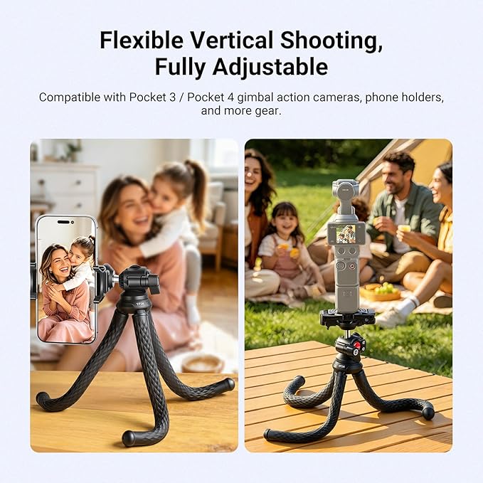 NEEWER Flexible Phone Tripod, Small Mini Camera Webcam Desk Stand, Phone Holder