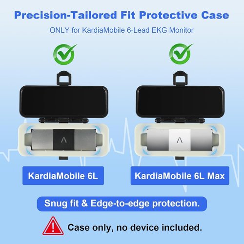 KardiaMobile Portable Carrying Case - Impact & Water Resistant for 6-Lead EKG Monitor | On-the-Go Protection