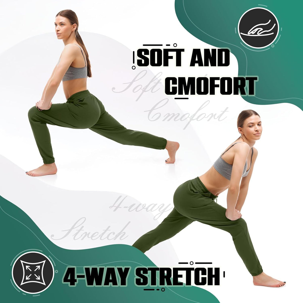 Walifrey Women's Joggers - Comfortable Drawstring Sweatpants with Pockets for Gym & Lounging