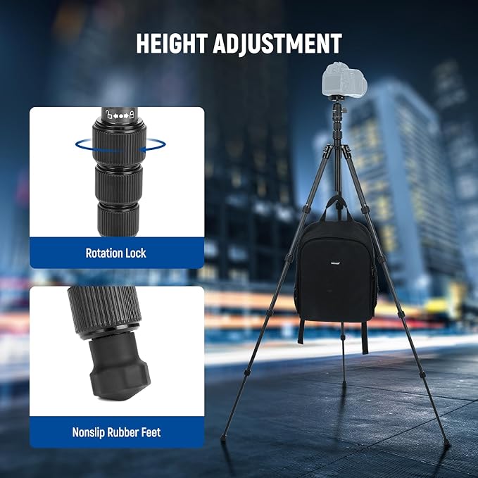 NEEWER Carbon Fiber Camera Tripod Monopod, 360° Ball Head, Anti Slip QR Plate