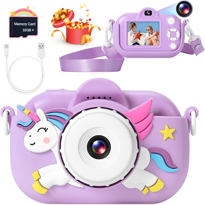 Kids Camera Toddler Toys for Girls Boys, YEEHAO 32MP Dual Lens Digital Camera