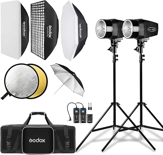 Godox Studio Flash Light Kit for Photography, Strobe Softbox Lighting Kit