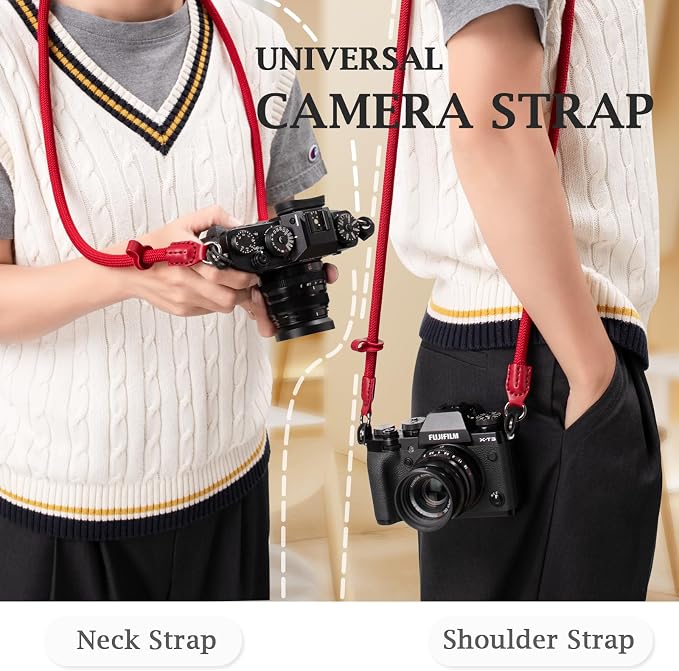 VOVMOEYA Nylon Braided Camera Rope Strap, Camera Neck Shoulder Strap