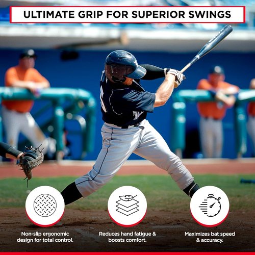 Grip-N-Rip II Softball Bat Taper - Non-Slip Ergonomic Grip for Enhanced Comfort & Performance