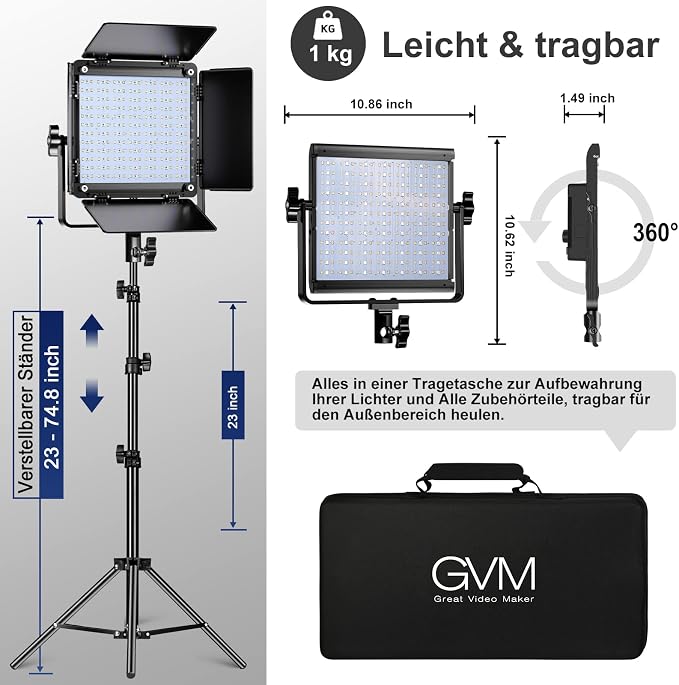 GVM 800D RGB Led Video Light, 40W Photography Lighting Led Panel Light
