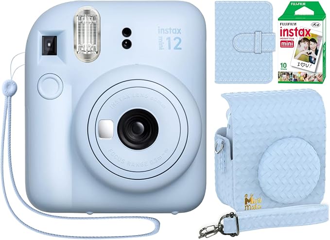 Fujifilm Instax Mini 12 Instant Camera Pastel Blue + Minimate Custom Designed