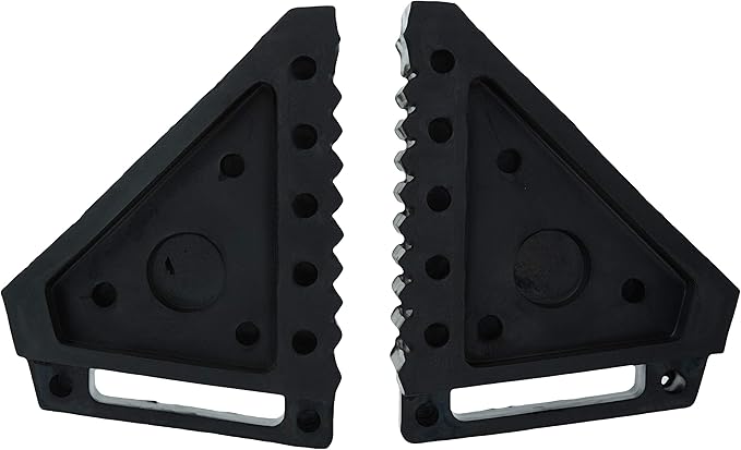 Sunex 1310 10-Ton Medium Height Pin Type Jack Stands, Pair & MAXXHAUL 70472 Solid Rubber Heavy Duty Black Wheel Chock 2-Pack, 8" x 4" x 6"