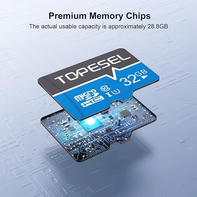 TOPESEL 32GB Micro SD Card 2 Pack Memory Cards MicroSDHC UHS-I TF Card Class 10