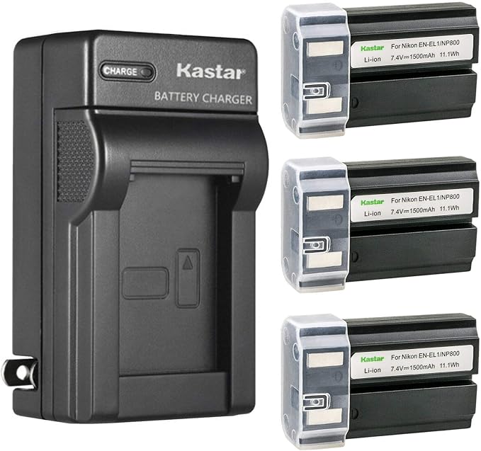 Kastar 3-Pack EN-EL1 Battery and AC Wall Charger Replacement