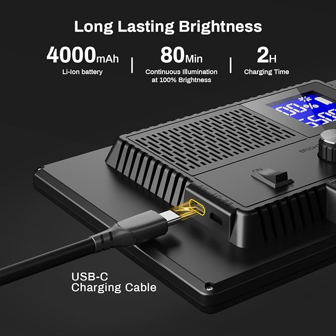 RALENO 9" LED Video Light Panel, 2500K-6500K Camera Light