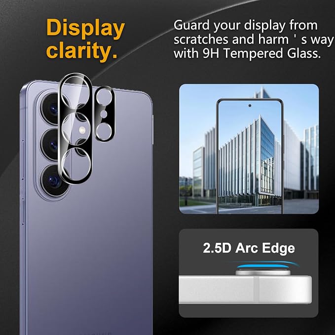 3 Pack Camera Lens Protector for Samsung Galaxy S26 Ultra, Tempered Glass
