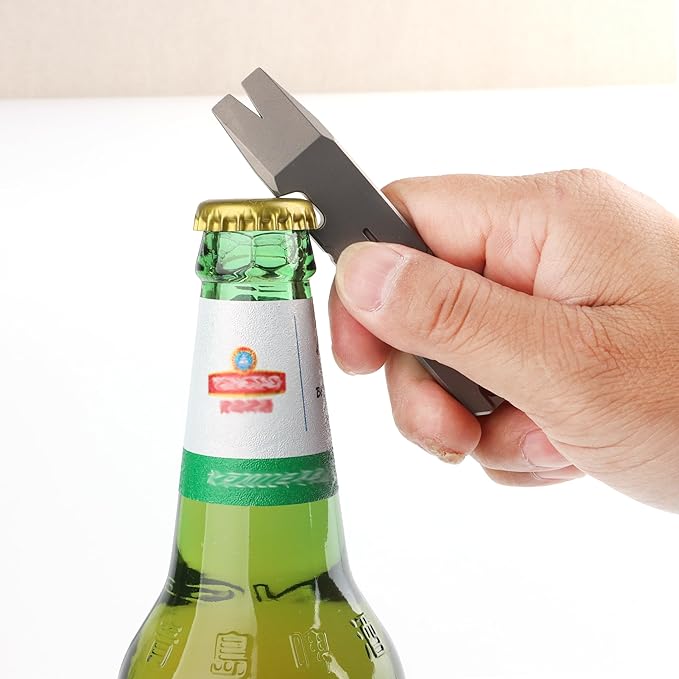 EDC Pry Bar Multi Tool Titanium Crowbar Multifunctional Portable EDC Tool Bottle Opener 3.78"