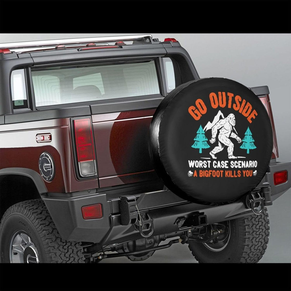 Go Outside Bigfoot Spare Tire Cover Universal Fit Wheel Protector for 15 inch Tires, Heavy-Duty Exterior Guard for RV, SUV, Truck, Travel Trailer and Camper