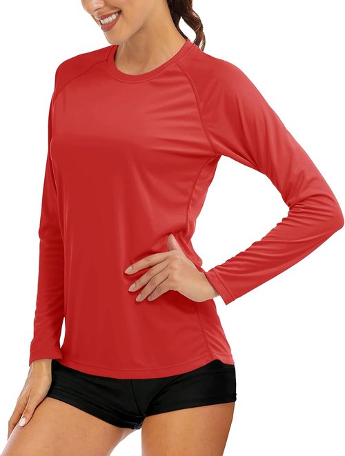 MAGCOMSEN Women's Long Sleeve UPF 50+ Sun Protection Shirt - Ideal for Hiking, Fishing & Workouts