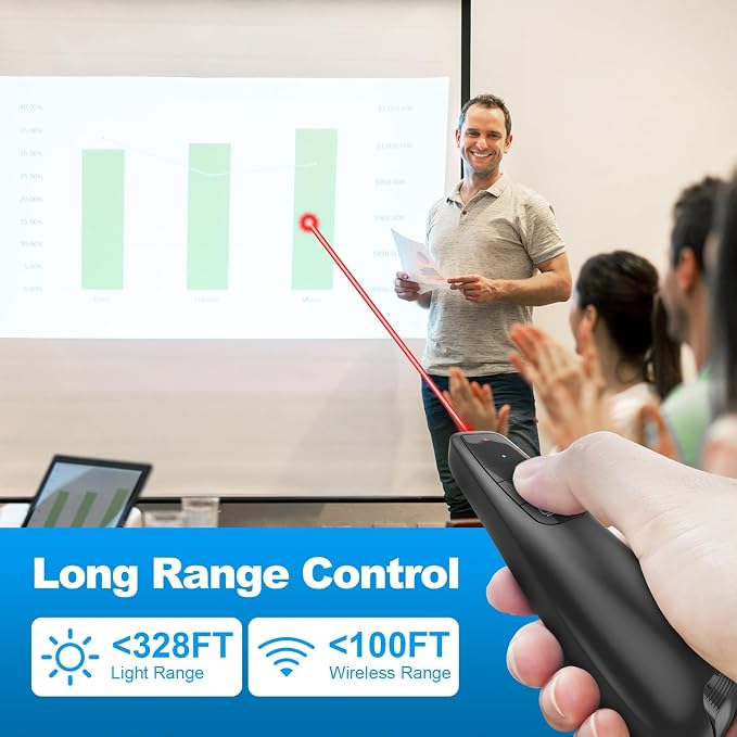 Wireless Presentation Clicker PowerPoint Presenter Remote: Clicker
