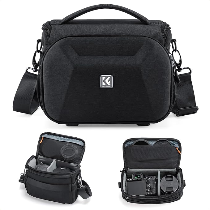 K&F CONCEPT Hardshell Camera Bag, Crossbody Camera Sling Bag