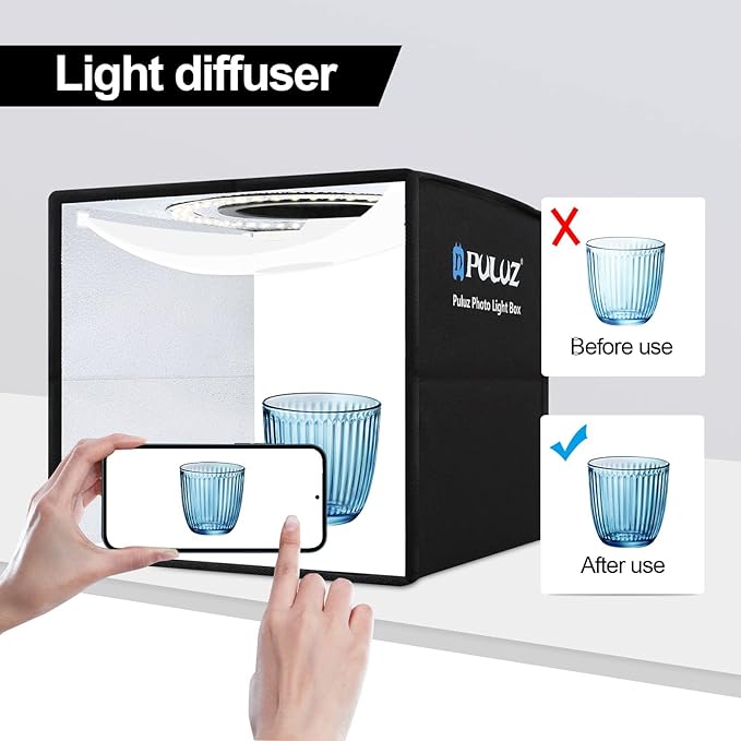 PULUZ 10x10 inch Photo Light Box, Folding Portable Mini lightbox 104PCS LED