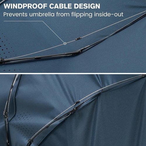 G4Free Windproof Travel Umbrella - 46-Inch Double Canopy, Automatic, Compact Design with Strong Fiberglass Frame