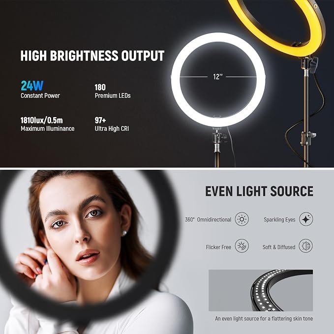 NEEWER 12" 24W High Power LED Ring Light