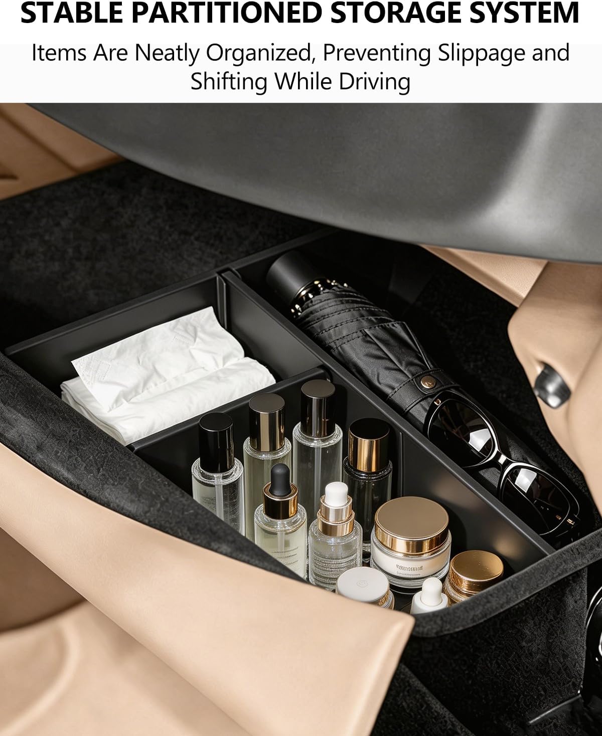 for Kia EV9 Glove Box Dividers Organizer 2024-2026 Accessories Center Control Glove Partition Panel for Kia EV9 Insert Compartment Dividers Tray Sunglass Key Card Storage Solution System