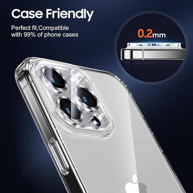 UniqueMe Compatible for 3 Pack iPhone 15 Pro/iPhone 15 Pro Max Camera Lens