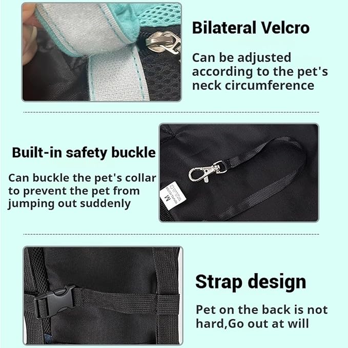 Portable Pet Carrier Backpack, Adjustable Pet Front Cat Dog Carrier Backpack Travel Bag for Small Medium Dogs Cats Puppies, Cat Backpack Carrier for Hiking Cycling (F, L)