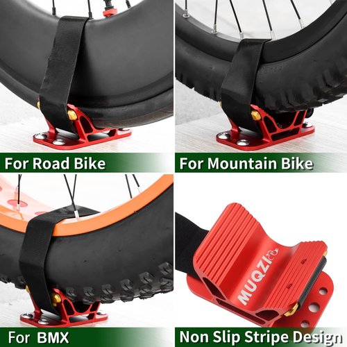 MUQZI Rear Wheel Mount - Bike Car Roof Rack Carrier for Easy Bicycle Transport | Red