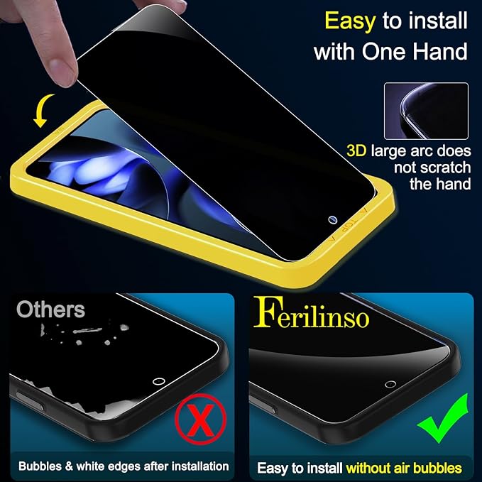 Ferilinso 3 Pack Privacy Screen Protector