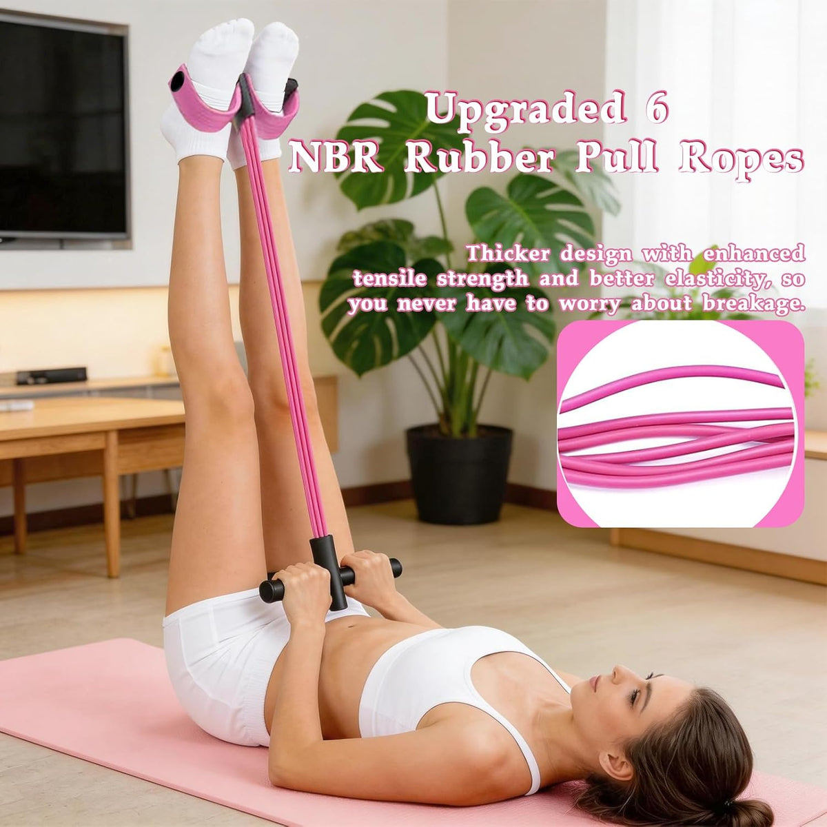 Skiennix Pedal Resistance Bands - 6 Tube Multifunctional Rubber Bands for Arms, Waist, and Legs