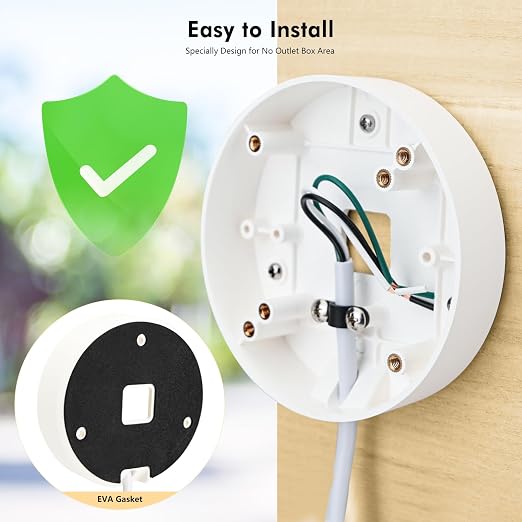 30ft/9M Power Cable with Adapter and Plug-in Mount Compatible with Blink