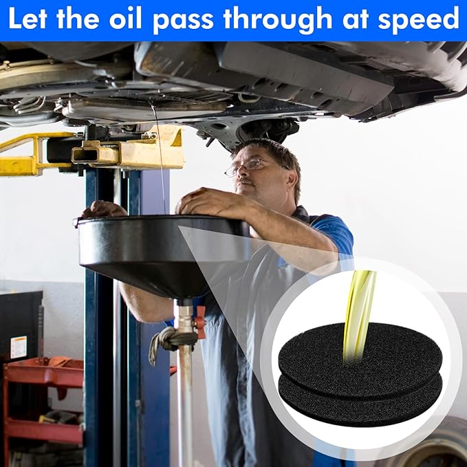 6Pcs Oil Drain Splash pad,Applicable to Oil pan for Oil Change, Oil drip pan, Oil Drain, for Automotive Repair and Technicians Oil Change pan Oil Mat ，Splatter Pad, Round Black 15 Inches