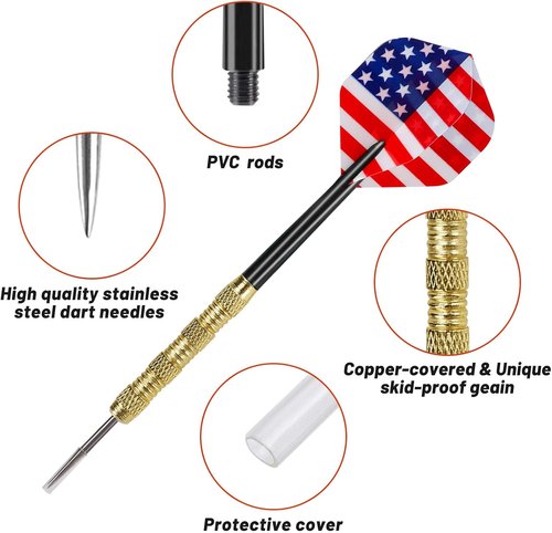 Accmor Steel Tip Darts - 18 Grams Professional Metal Darts Set for Dartboard | Precision Performance