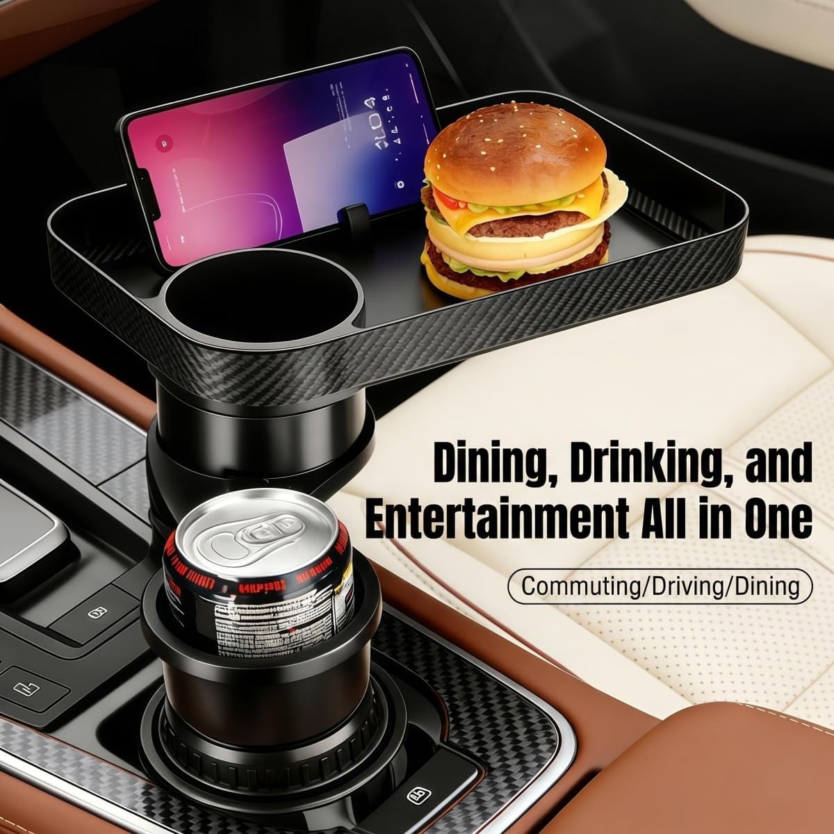 Car Cup Holder Tray Compatible with Hyundai Tucson 2009-2024