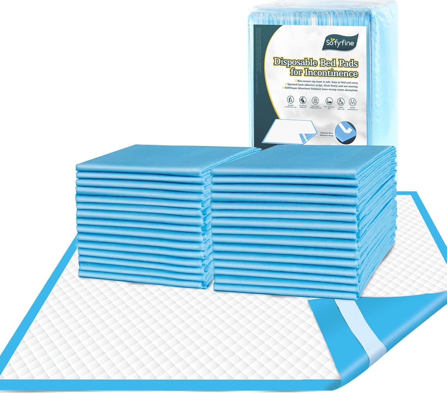 Disposable Bed Pads 30" x 36" [75 Count] Adult Incontinence Underpads, Heavy Duty Absorbent Pee Pad, XL Chucks Leakproof, Extra Large Puppy Training Pad, Waterproof Baby Changing Pad