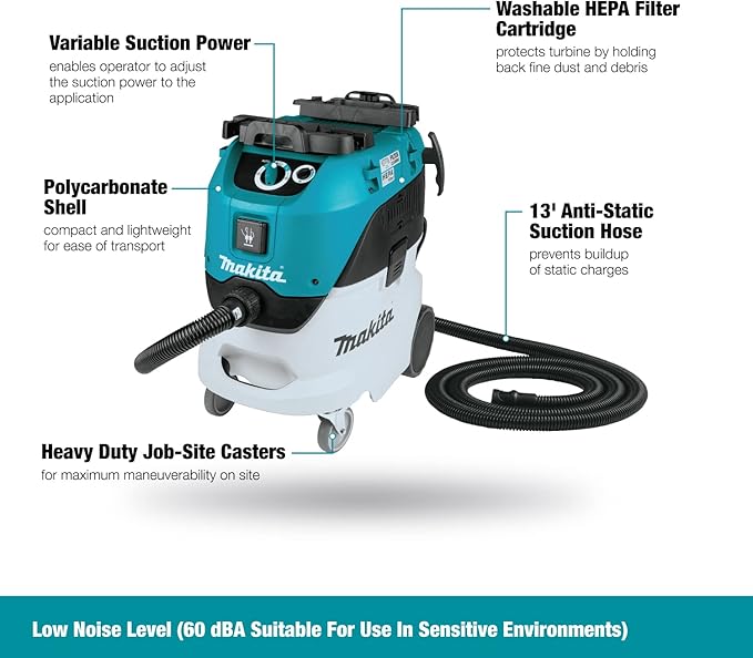 Makita VC4210L 11 Gallon Wet/Dry HEPA Filter Dust Extractor/Vacuum