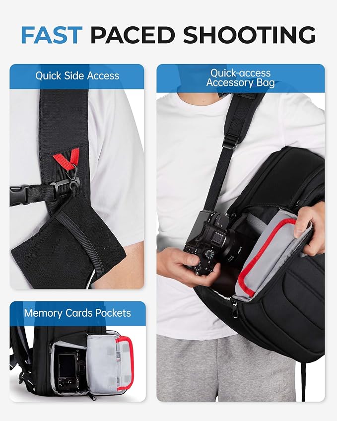 BAGSMART Camera Bag for DSLR, Waterproof Camera Backpacks for Photographers
