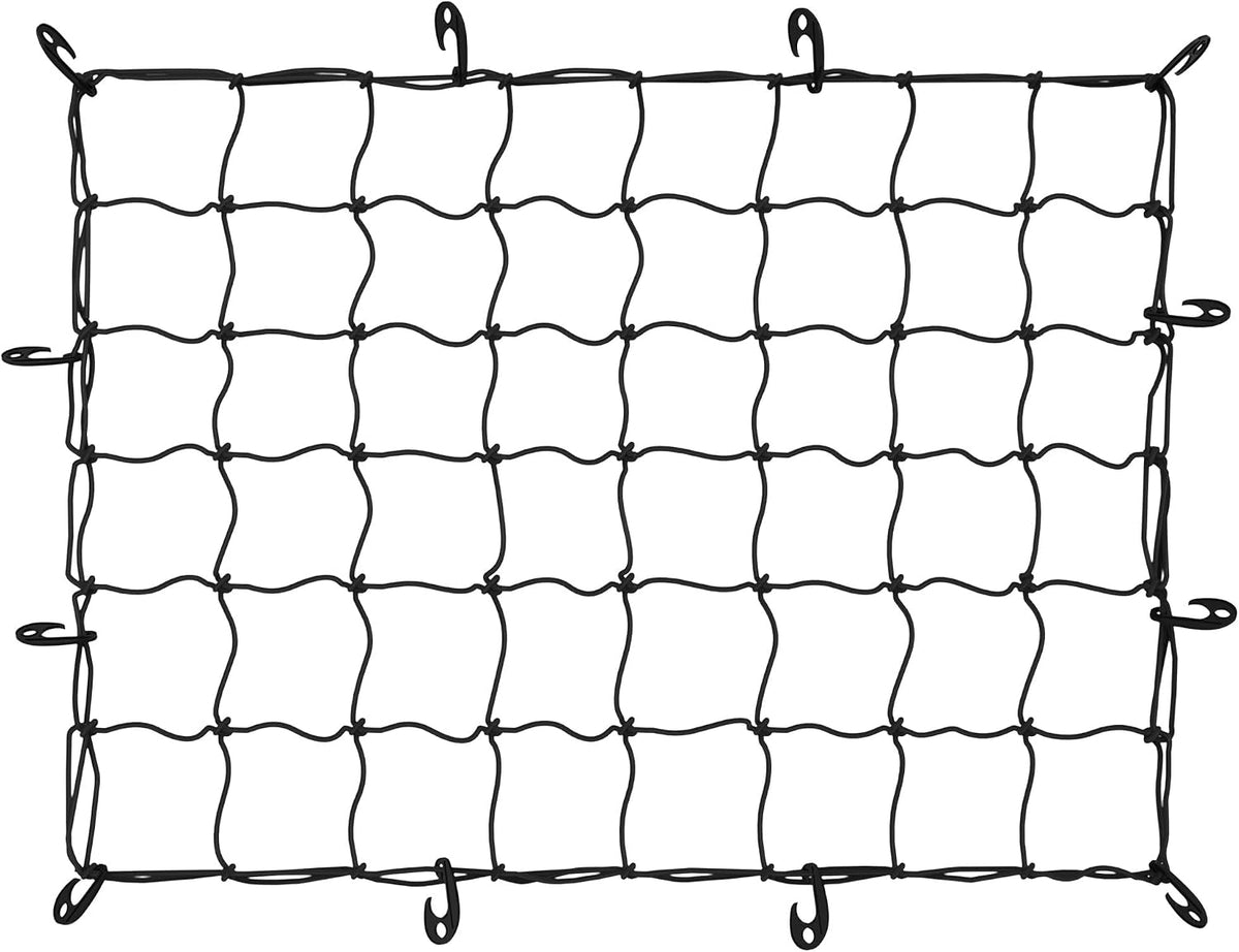ARKSEN 51" x 19" Heavy Duty Tangle-Free Nylon Cargo Net(4.7" x 4.7" Mesh), Universal Bungee Net for Pickup, Trucks, SUV, Roof Racks, and Travel Luggage Racks