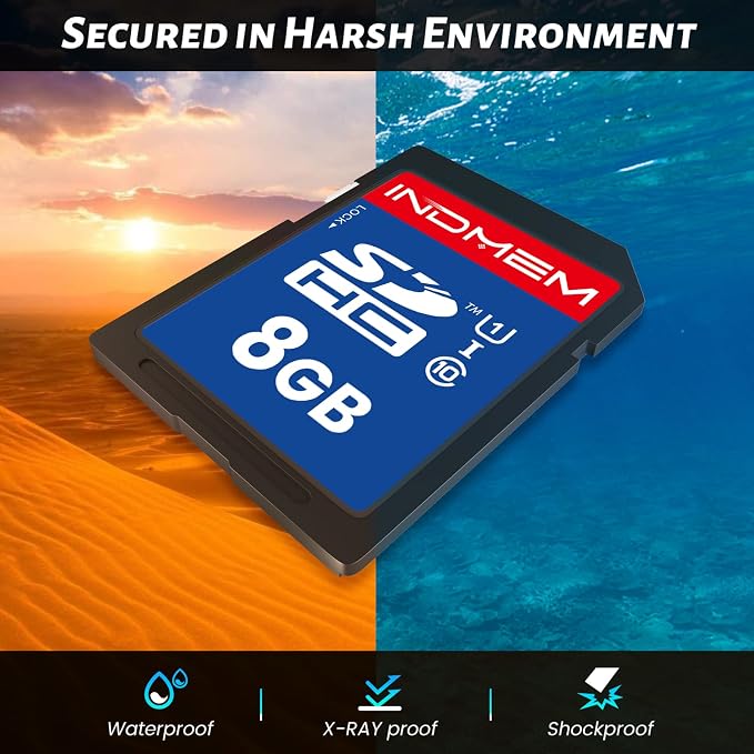SD Card 8GB, 8 Packs Class 10 8GB Flash Memory Card MLC Standard Secure Digital