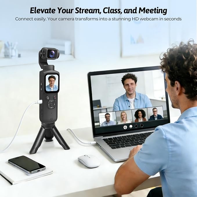 4K Vlogging Camera for YouTube, 75MP Pocket Digital Camera