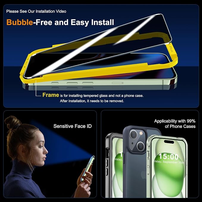 QHOHQ 3 Pack Privacy Screen Protector
