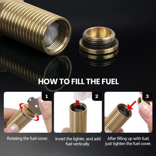 CHOICEDC Vintage Trench Lighter, Cool Lighters, Novelty Copper Pipe Lighter Fluid Refillable, Unique Kerosene Lighters with Screw Design, Creative Gifts for Men Dad Husband Collection
