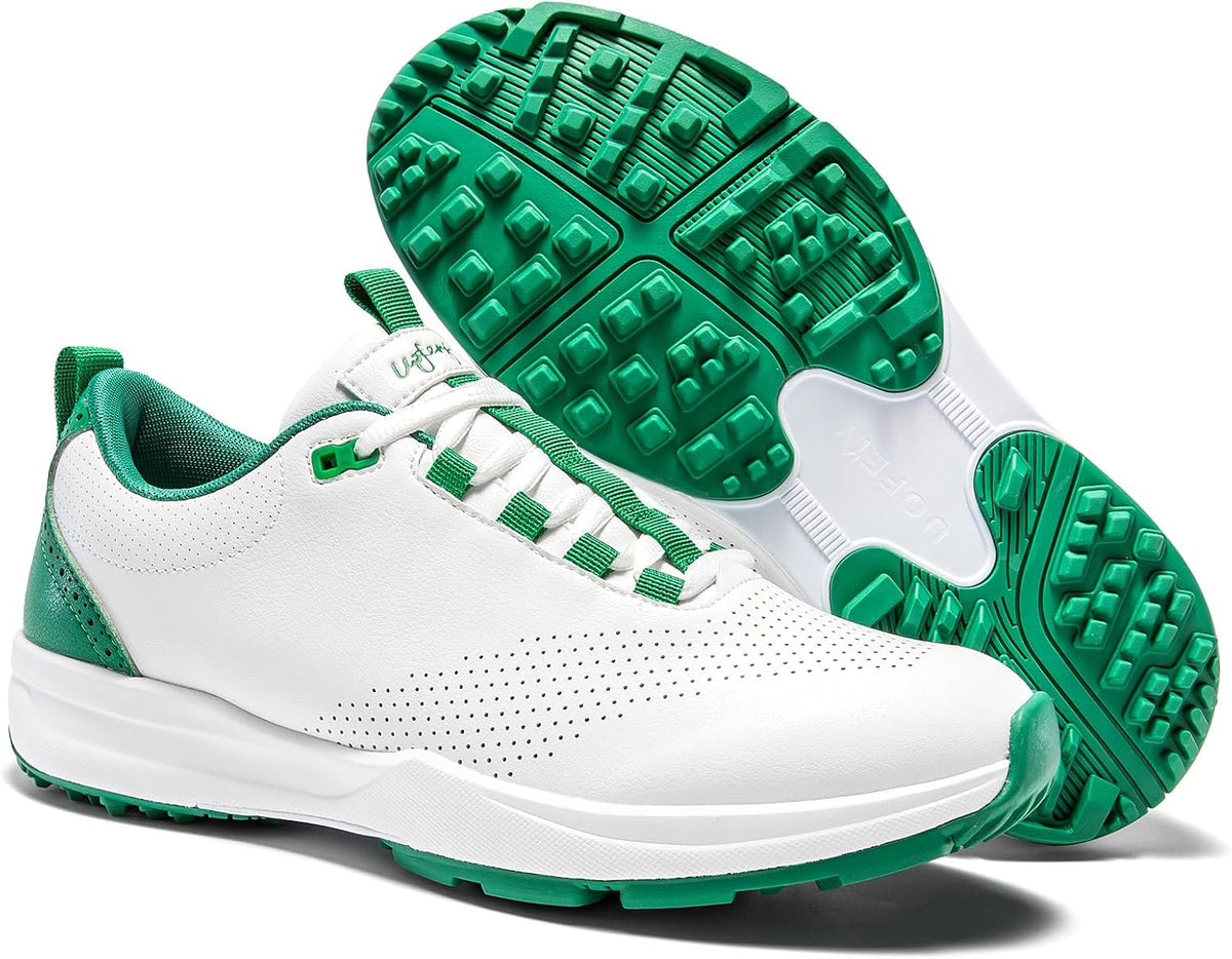 UOFEIY Men's Golf Shoes - Professional Water-Resistant Spikeless Sneakers for Outdoor Training | Travel Ready