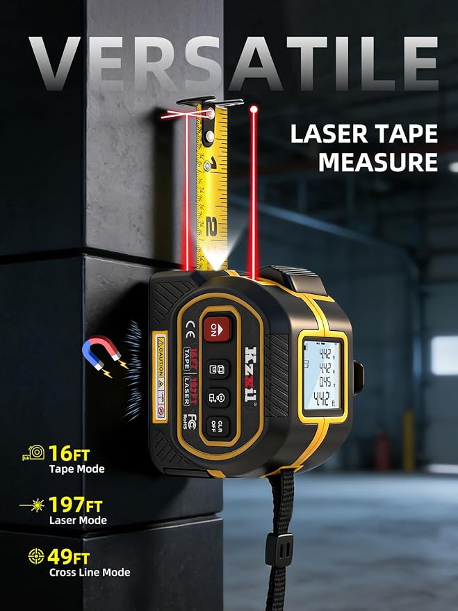 4-in-1 Tape Measure 196ft Laser Tape Measure 16ft Manual Tape