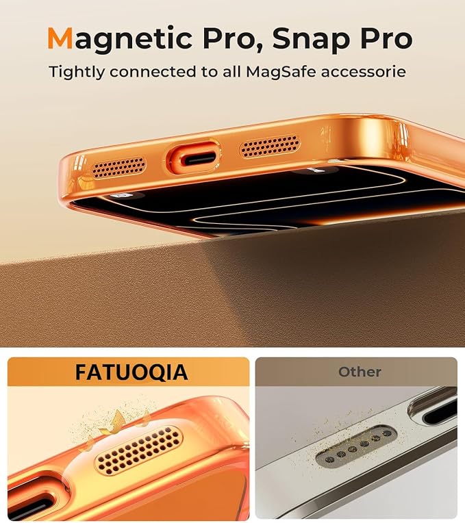 Magnetic Glossy Case for iPhone 17 Pro, iPhone 17Pro Phone Case Slim Clear
